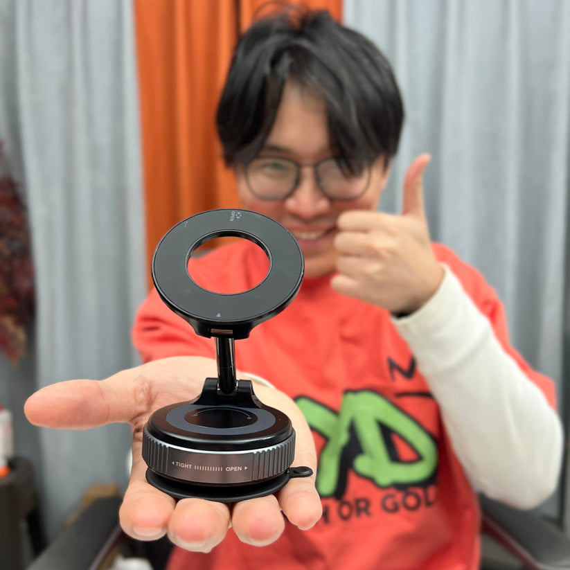 360° Folding Magnetic Phone Holder with Vacuum Suction | Strong Dashboard & Windshield Car Mount | Adjustable Mobile & Desk Stand