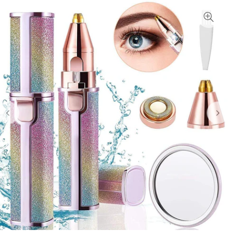 2-in-1 Flawless Eyebrow Trimmer | USB Rechargeable 2in1 Flawless Trimmer With Wire & Cleaning Brush | Eyebrow & Upper Lips Trimmer For Women (Rechargeable)